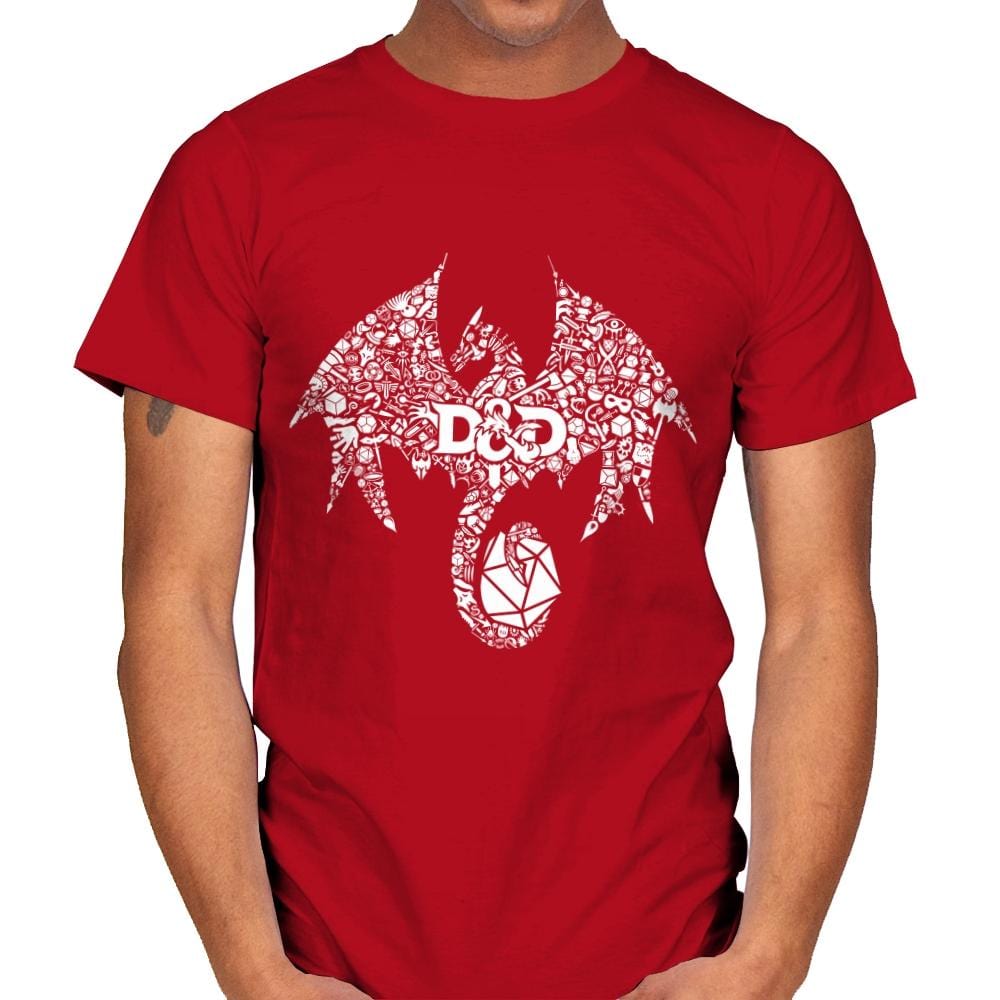Mosaic Dragon - Mens T-Shirts RIPT Apparel Small / Red