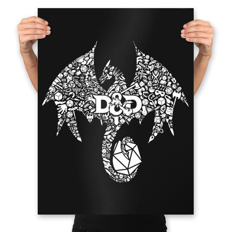 Mosaic Dragon - Prints Posters RIPT Apparel 18x24 / Black