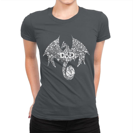 Mosaic Dragon - Womens Premium T-Shirts RIPT Apparel Small / Heavy Metal