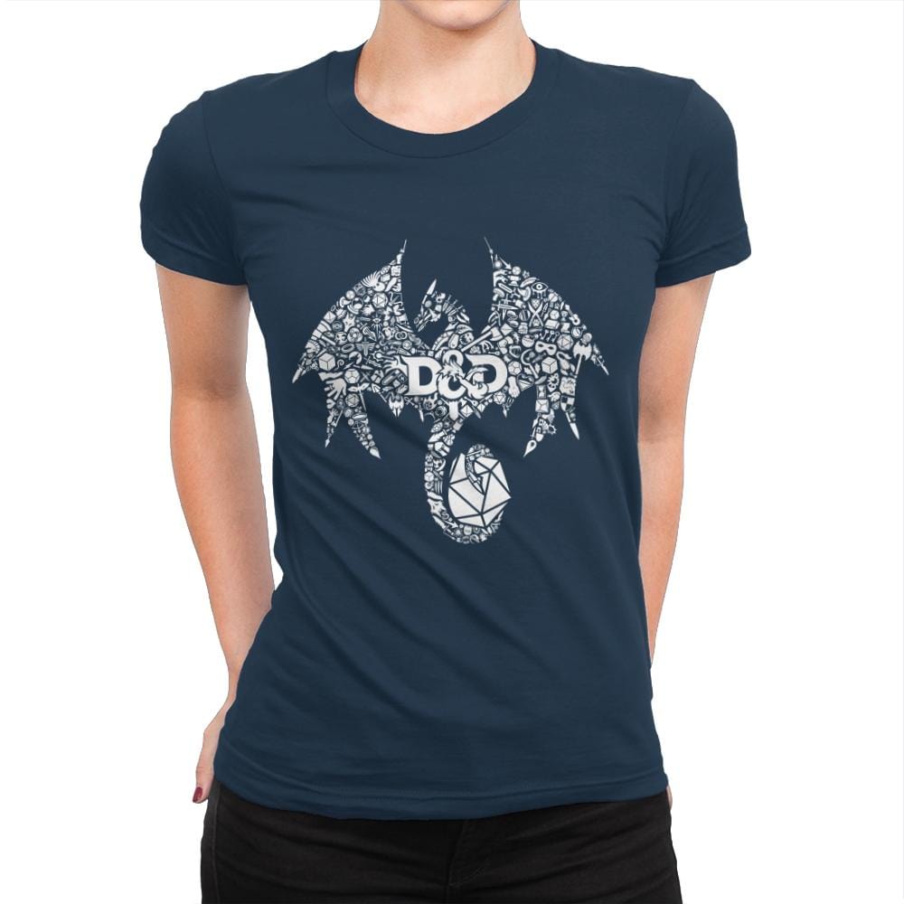 Mosaic Dragon - Womens Premium T-Shirts RIPT Apparel Small / Midnight Navy