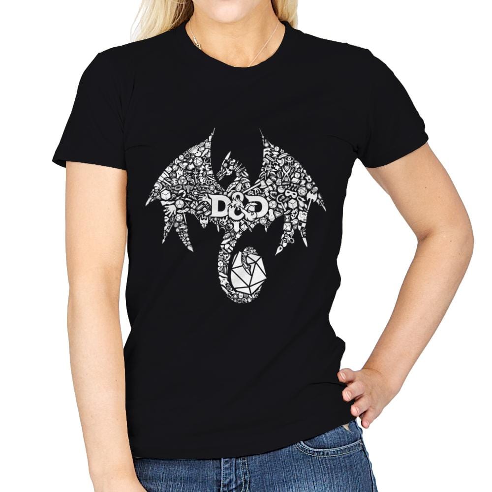 Mosaic Dragon - Womens T-Shirts RIPT Apparel Small / Black