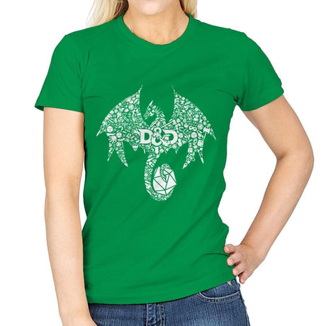 Mosaic Dragon - Womens T-Shirts RIPT Apparel Small / Irish Green