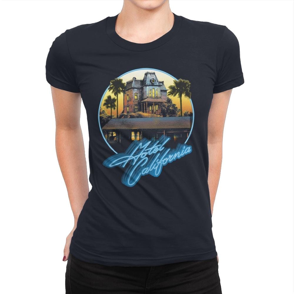 MOTEL CALIFORNIA - Womens Premium T-Shirts RIPT Apparel Small / Midnight Navy