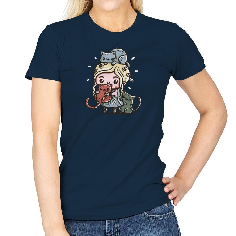 Mother Of Cats - Womens T-Shirts RIPT Apparel Small / Navy