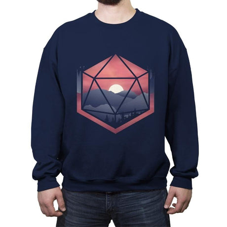 Mountain d20 - Crew Neck Sweatshirt Crew Neck Sweatshirt RIPT Apparel Small / Navy