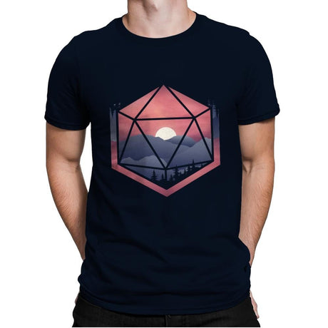 Mountain d20 - Mens Premium T-Shirts RIPT Apparel Small / Midnight Navy