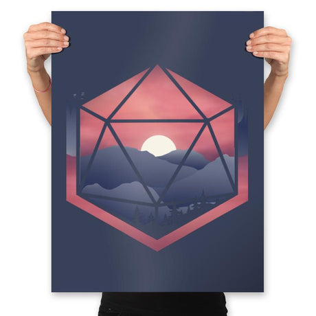 Mountain d20 - Prints Posters RIPT Apparel 18x24 / Navy
