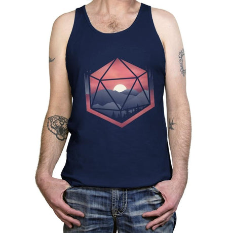 Mountain d20 - Tanktop Tanktop RIPT Apparel X-Small / Navy
