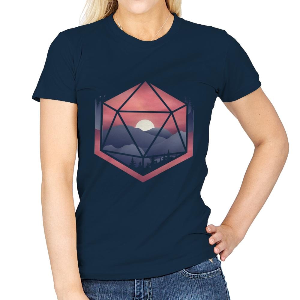 Mountain d20 - Womens T-Shirts RIPT Apparel Small / Navy