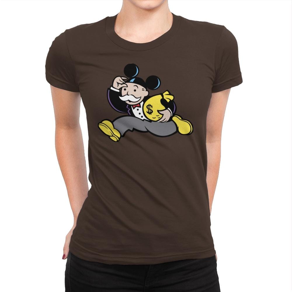 Mousopoly - Womens Premium T-Shirts RIPT Apparel Small / Dark Chocolate