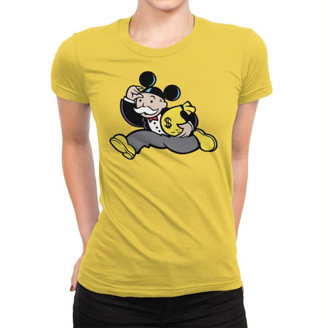 Mousopoly - Womens Premium T-Shirts RIPT Apparel Small / Vibrant Yellow