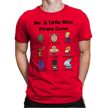 Mr. & Little Miss Pirate Crew - Mens Premium T-Shirts RIPT Apparel Small / Red