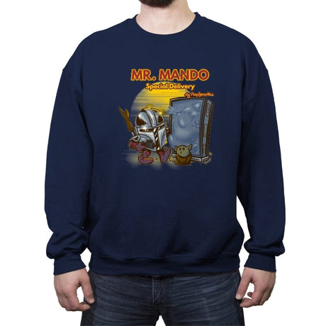 Mr. Mando - Crew Neck Sweatshirt Crew Neck Sweatshirt RIPT Apparel Small / Navy