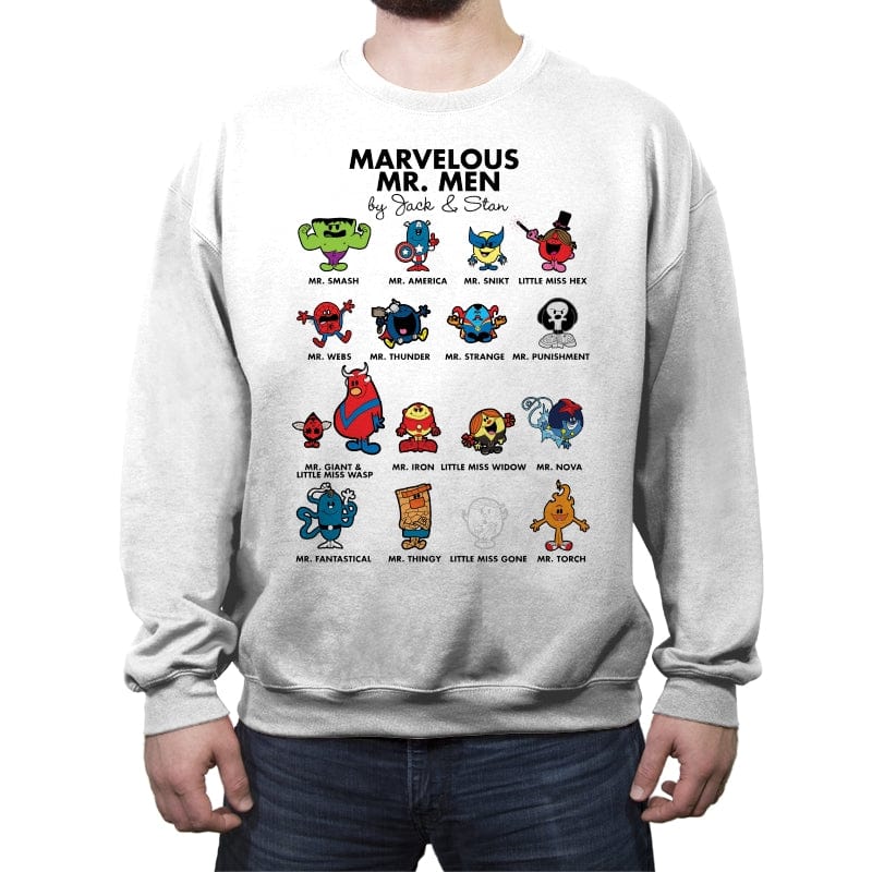 Mr Marvelous - Crew Neck Sweatshirt Crew Neck Sweatshirt RIPT Apparel Small / White