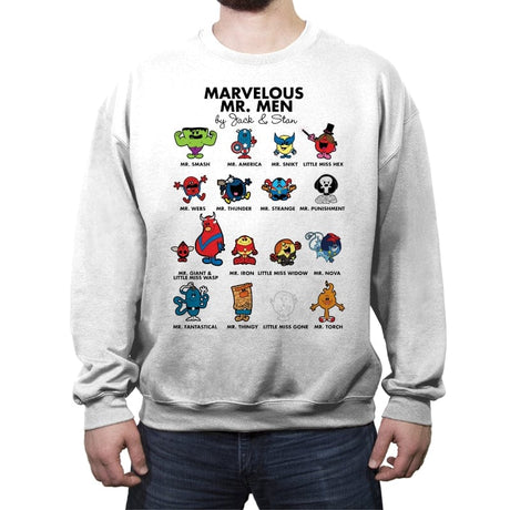 Mr Marvelous - Crew Neck Sweatshirt Crew Neck Sweatshirt RIPT Apparel Small / White
