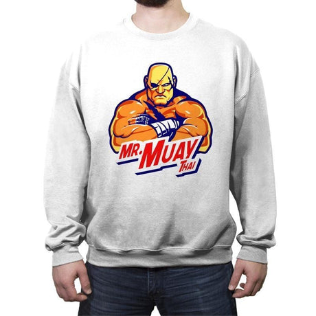 Mr. Muay Thai - Crew Neck Sweatshirt Crew Neck Sweatshirt RIPT Apparel Small / White