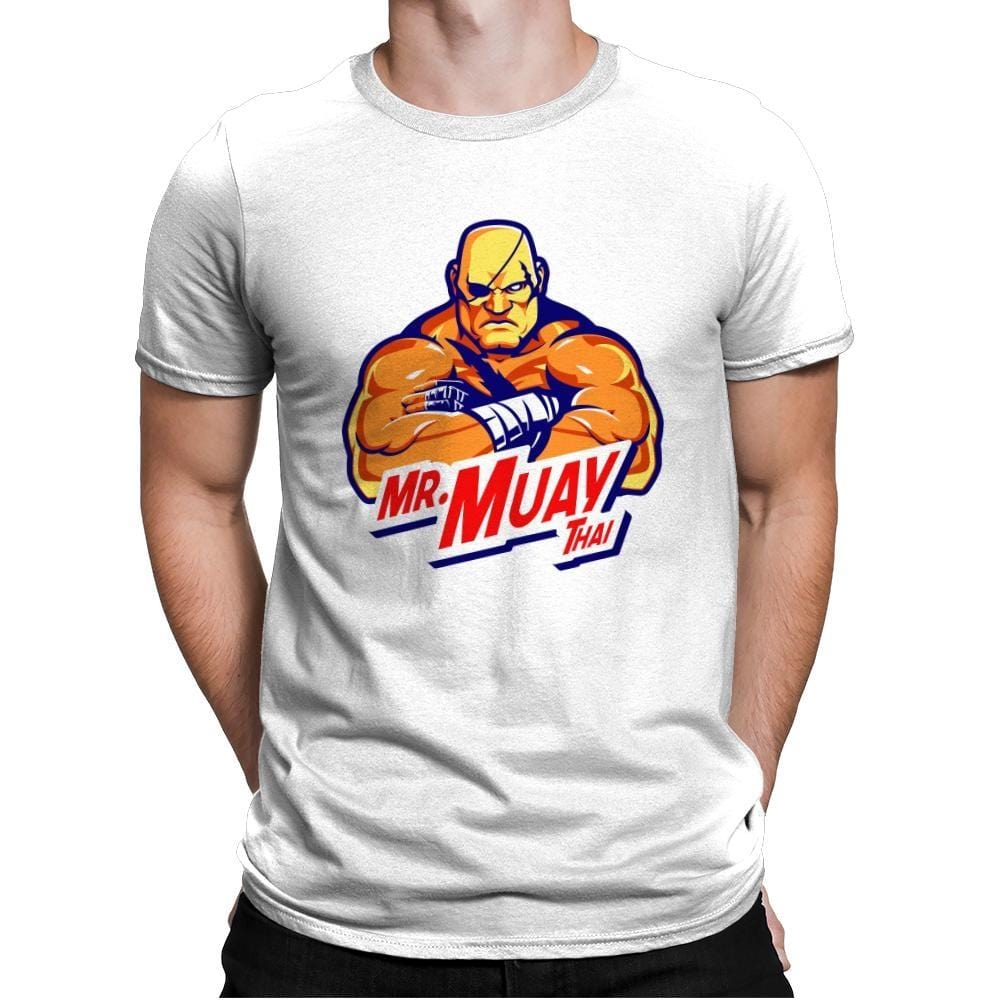 Mr. Muay Thai - Mens Premium T-Shirts RIPT Apparel Small / White