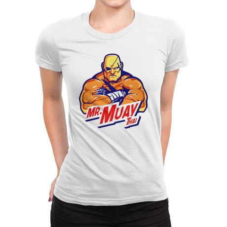 Mr. Muay Thai - Womens Premium T-Shirts RIPT Apparel Small / White