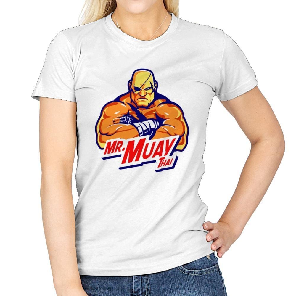 Mr. Muay Thai - Womens T-Shirts RIPT Apparel Small / White
