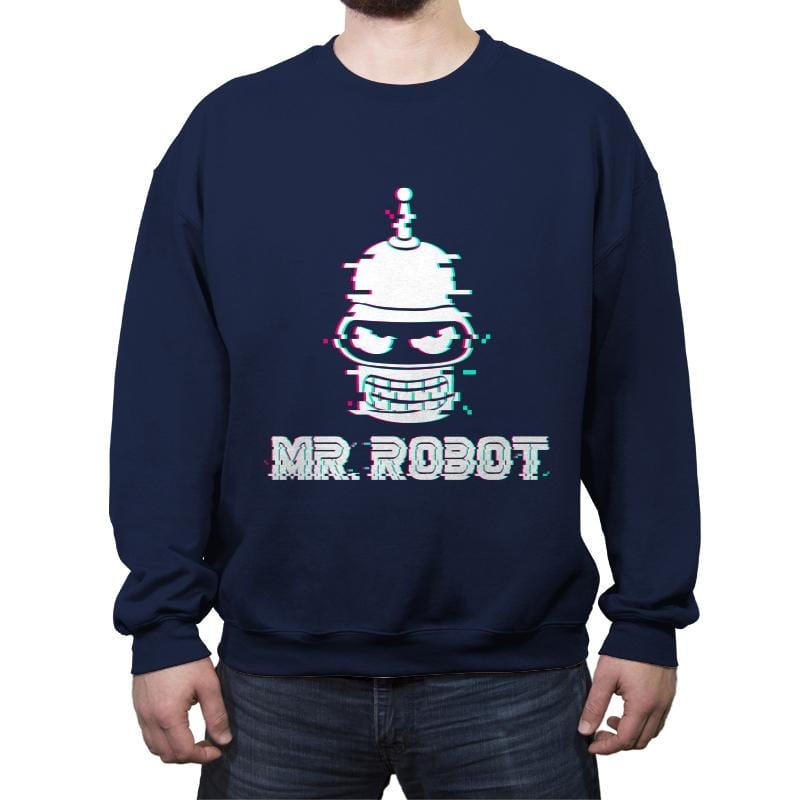 Mr. Robot - Crew Neck Sweatshirt Crew Neck Sweatshirt RIPT Apparel Small / Navy