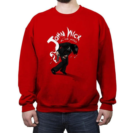 Mr. Wick vs the World - Crew Neck Sweatshirt Crew Neck Sweatshirt RIPT Apparel Small / Red