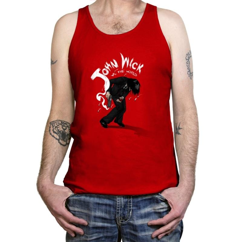 Mr. Wick vs the World - Tanktop Tanktop RIPT Apparel X-Small / Red