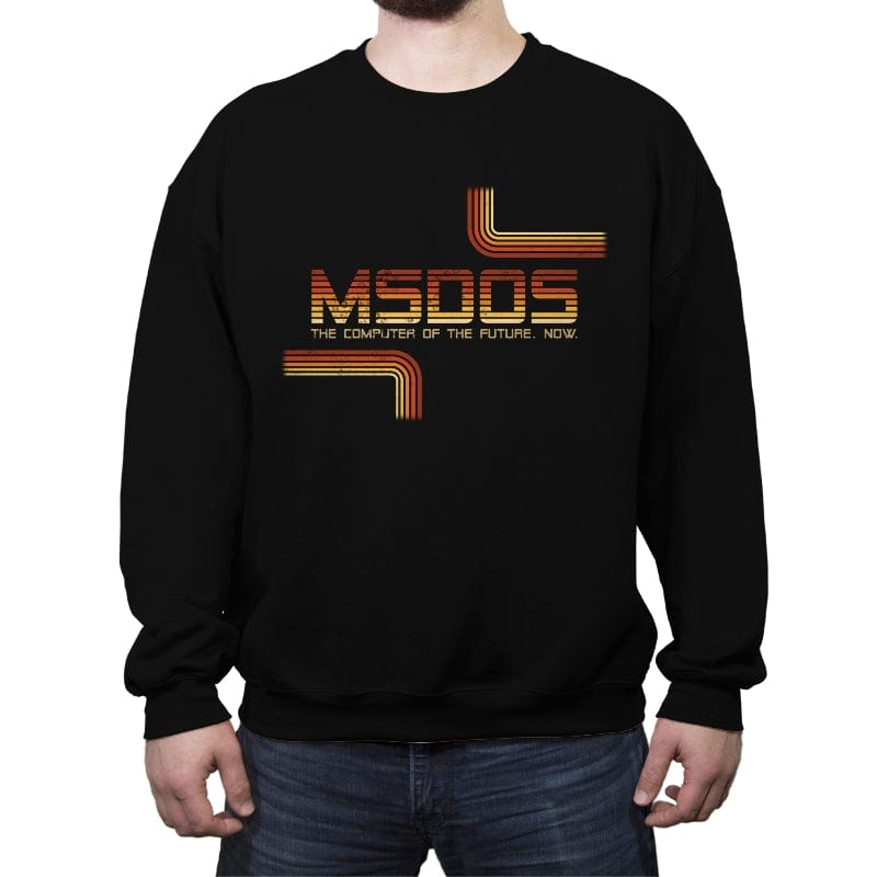 Msdos - Crew Neck Sweatshirt Crew Neck Sweatshirt RIPT Apparel Small / Black