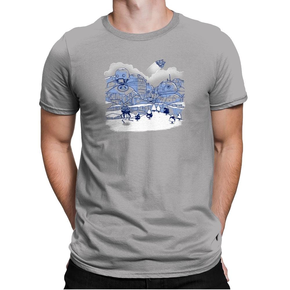 Mt. Droidmore Exclusive - Mens Premium T-Shirts RIPT Apparel Small / Light Grey