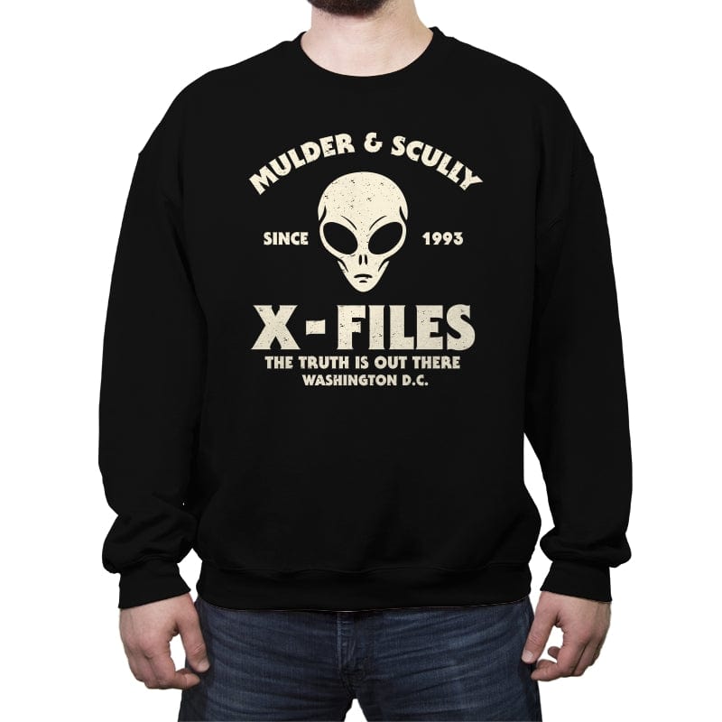 Mulder & Scully - Crew Neck Sweatshirt Crew Neck Sweatshirt RIPT Apparel Small / Black