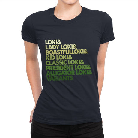 Multi Loki - Womens Premium T-Shirts RIPT Apparel Small / Midnight Navy
