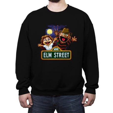 Muppets on Elm Street - Crew Neck Sweatshirt Crew Neck Sweatshirt RIPT Apparel Small / Black
