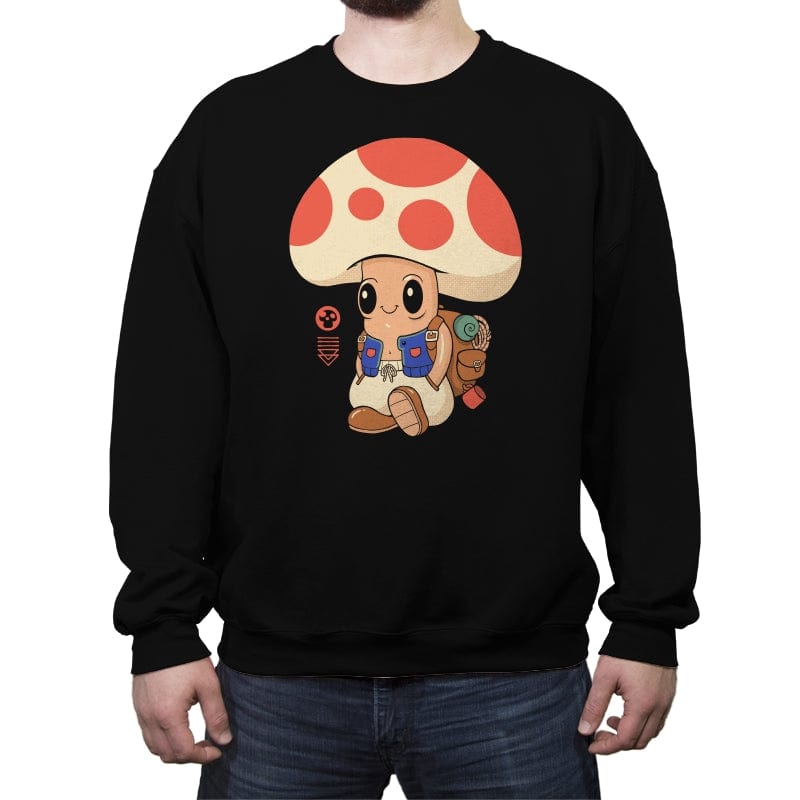 Mushroom Boy - Crew Neck Sweatshirt Crew Neck Sweatshirt RIPT Apparel Small / Black