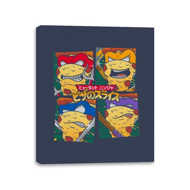 Mutant Ninja Pizza Slices - Canvas Wraps Canvas Wraps RIPT Apparel 11x14 / Navy