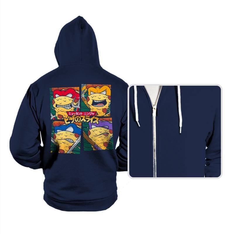 Mutant Ninja Pizza Slices - Hoodies Hoodies RIPT Apparel Small / Navy