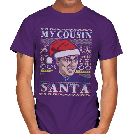 My Cousin Santa - Ugly Holiday - Mens T-Shirts RIPT Apparel Small / Purple