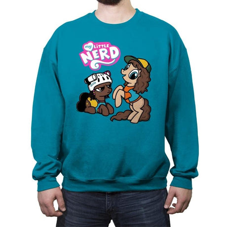 My Little Nerd - Crew Neck Sweatshirt Crew Neck Sweatshirt RIPT Apparel Small / Antique Sapphire