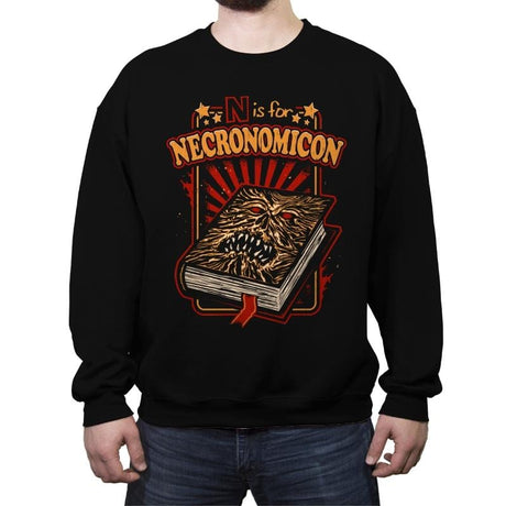 N is for Necronomicon - Crew Neck Sweatshirt Crew Neck Sweatshirt RIPT Apparel