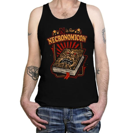 N is for Necronomicon - Tanktop Tanktop RIPT Apparel X-Small / Black