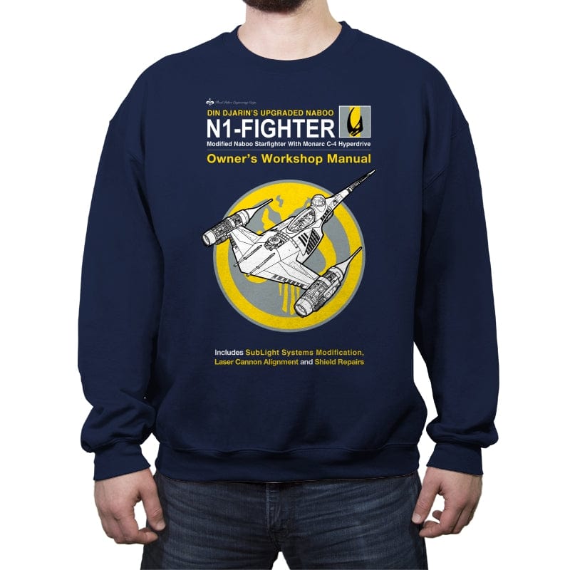 N1 Fighter Manual - Crew Neck Sweatshirt Crew Neck Sweatshirt RIPT Apparel Small / Navy