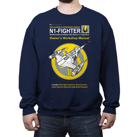 N1 Fighter Manual - Crew Neck Sweatshirt Crew Neck Sweatshirt RIPT Apparel Small / Navy