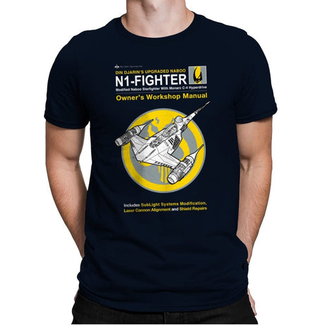 N1 Fighter Manual - Mens Premium T-Shirts RIPT Apparel Small / Midnight Navy