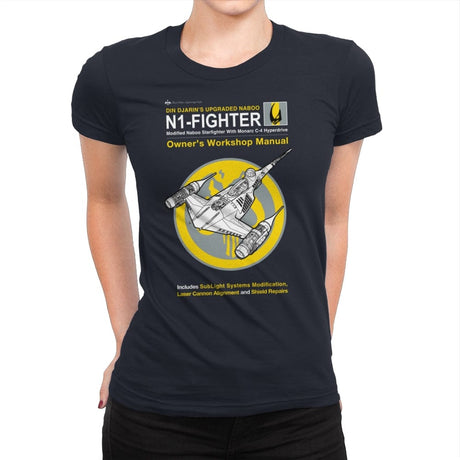 N1 Fighter Manual - Womens Premium T-Shirts RIPT Apparel Small / Midnight Navy