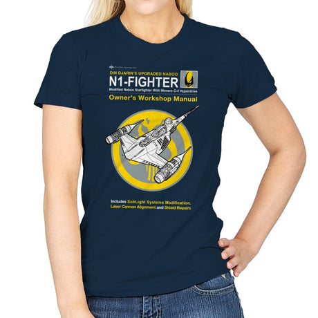 N1 Fighter Manual - Womens T-Shirts RIPT Apparel Small / Navy