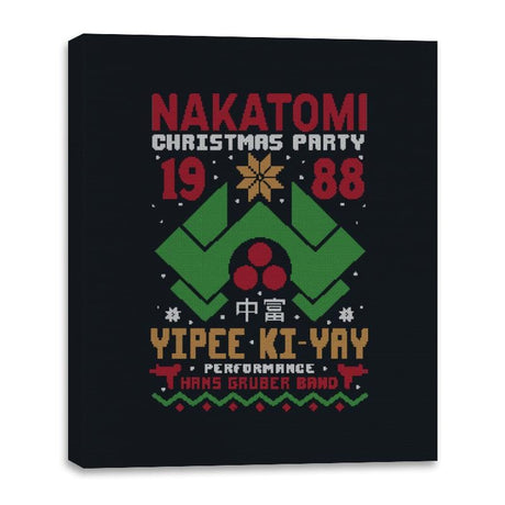 Nakatomi Christmas Party - Canvas Wraps Canvas Wraps RIPT Apparel 16x20 / Black