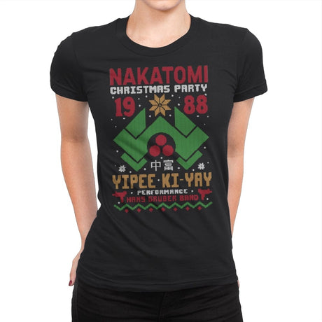 Nakatomi Christmas Party - Womens Premium T-Shirts RIPT Apparel Small / Black