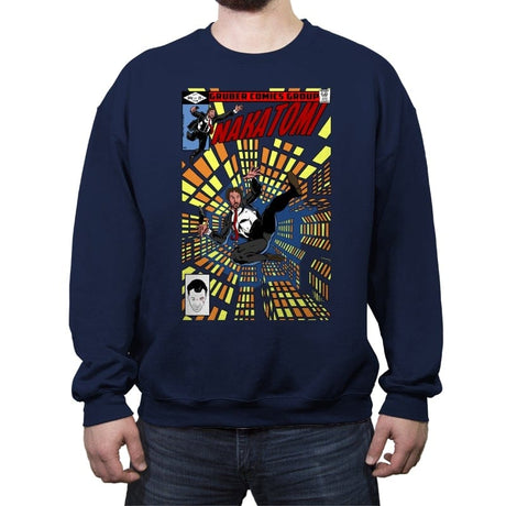 Nakatomi - Crew Neck Sweatshirt Crew Neck Sweatshirt RIPT Apparel Small / Navy