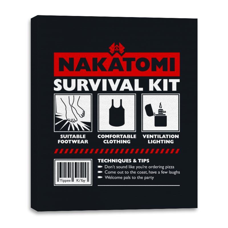 Nakatomi Survival Kit - Canvas Wraps Canvas Wraps RIPT Apparel 16x20 / Black