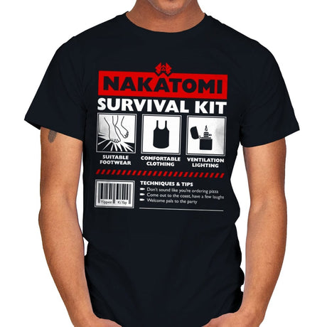 Nakatomi Survival Kit - Mens T-Shirts RIPT Apparel Small / Black