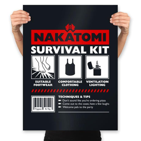 Nakatomi Survival Kit - Prints Posters RIPT Apparel 18x24 / Black