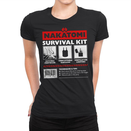 Nakatomi Survival Kit - Womens Premium T-Shirts RIPT Apparel Small / Black